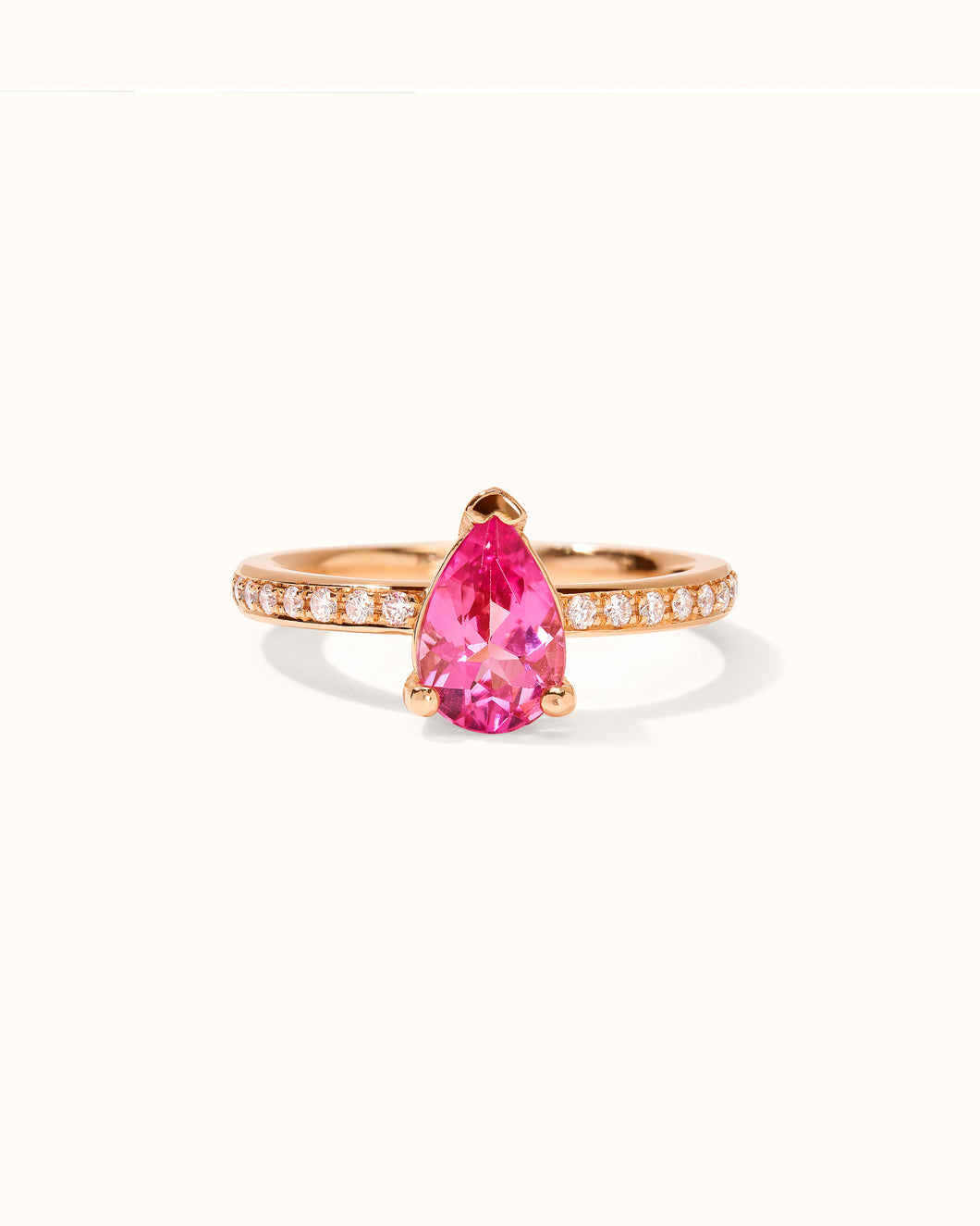 THE PURE RING - Pink Turmalin mit Diamant Pavélinie